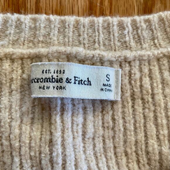 Abercrombie & Fitch Wool Tan Scoop Neck Sweater Top Womens Small - Picture 11 of 14